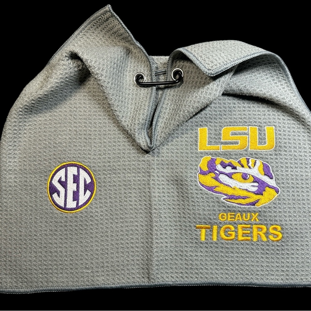 LSU (2 Sides) Golf Towel (8in x 16in) 47k Stitches